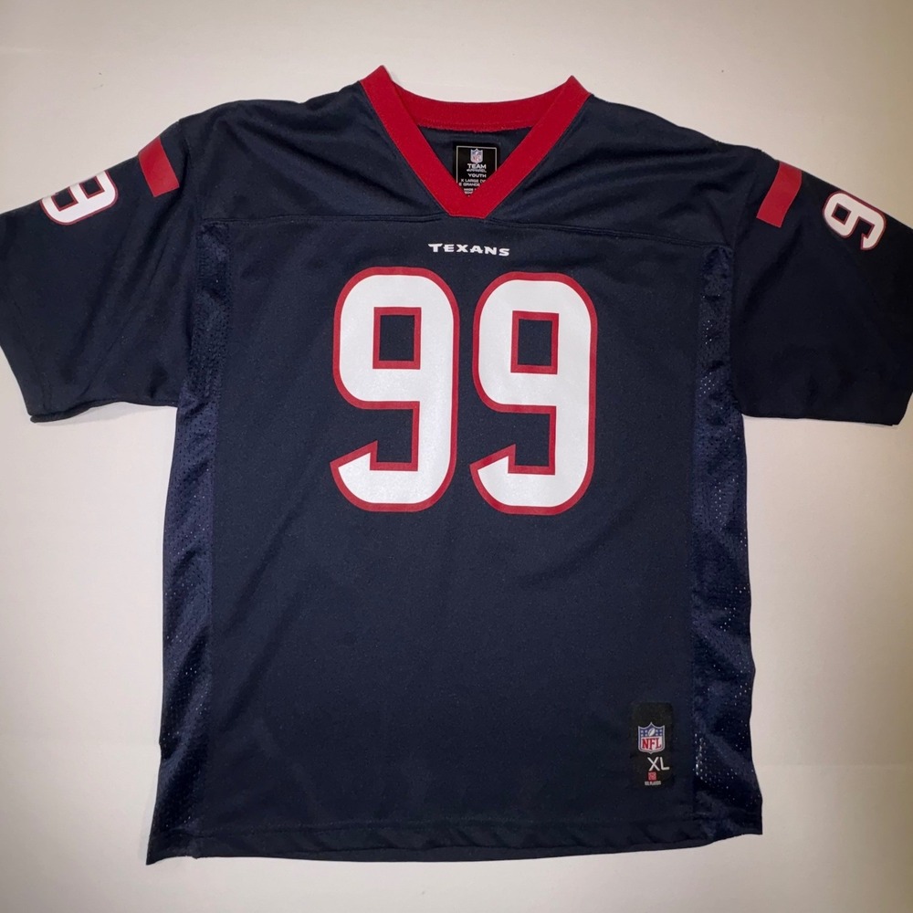 Youth XL Houston Texans J.J.‎ Watt 99 NFL Football Jersey Navy Red
